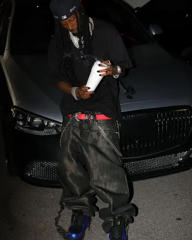 Playboi Carti outfit in Pro Club, Richard Mille, and Custom, 2025