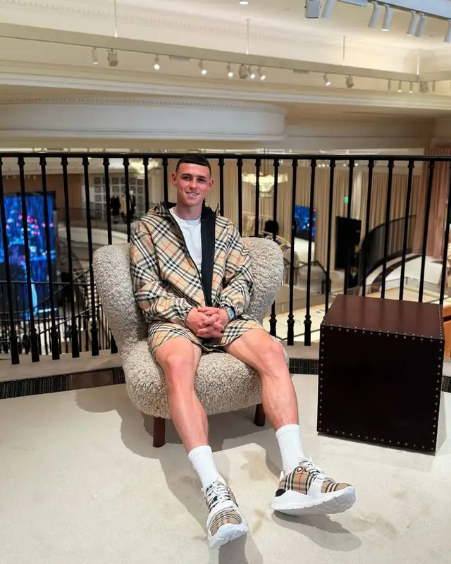 Phil Foden outfit in Burberry, 2025