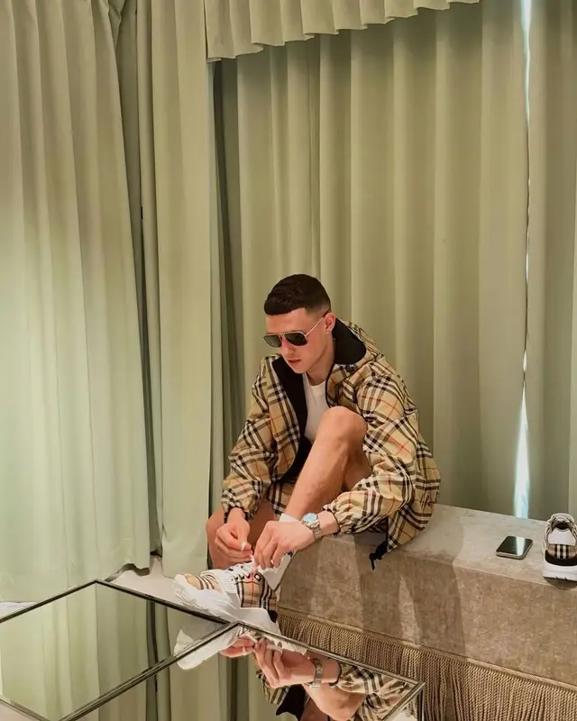 Phil Foden outfit in Burberry, 2025