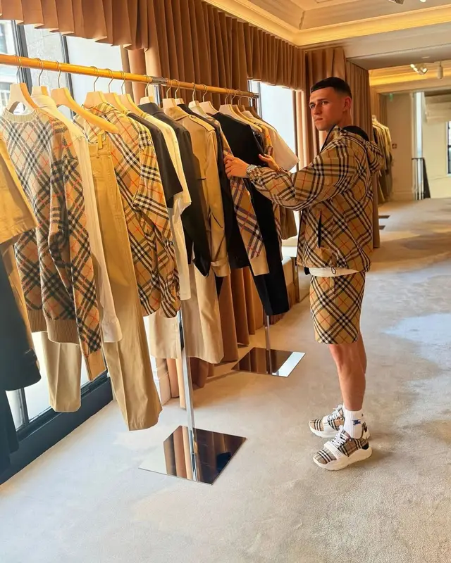 Phil Foden outfit in Burberry, 2025