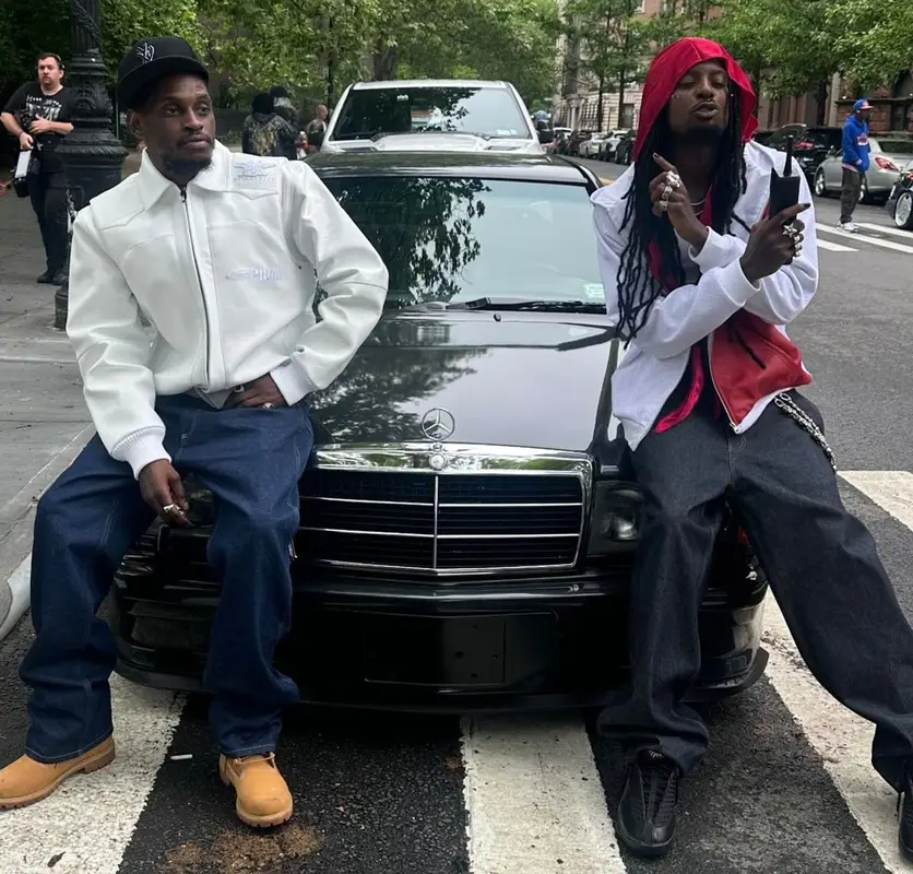 ASAP Nast outfit in Off-White, Timberland, and Playboi Carti Merch, 2025