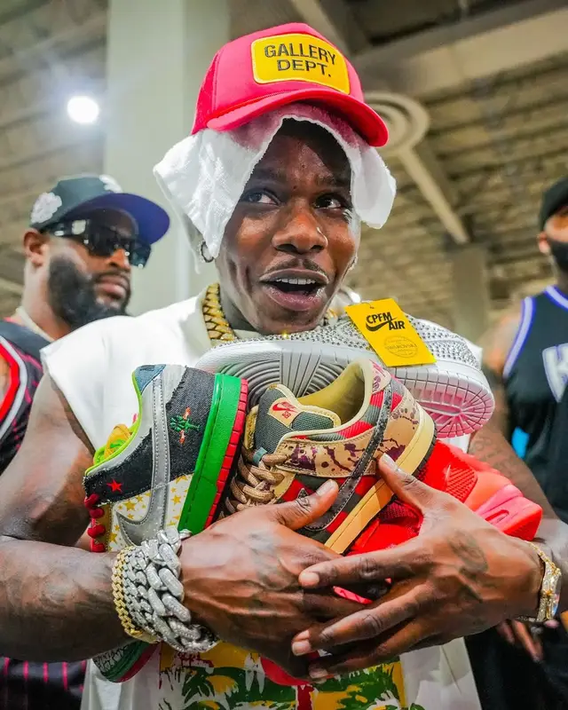 DaBaby outfit in Nike, Gallery Dept., and Cactus Plant Flea Market, 2025