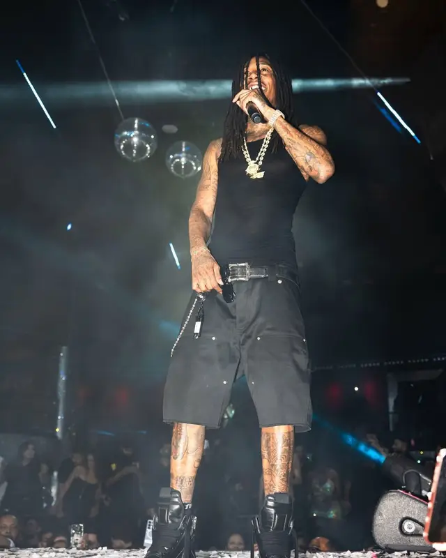 Wiz Khalifa outfit in Rick Owens, Chrome Hearts, and Foti, 2025
