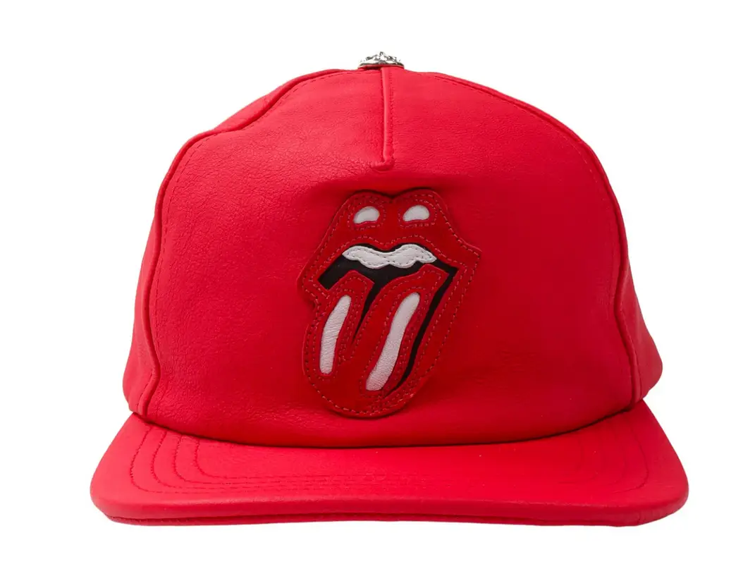 Chrome Hearts × Rolling Stones Leather Patch 5-Panel Hat Red