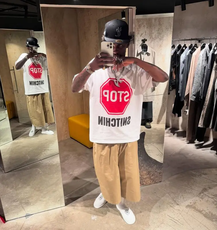 ASAP Nast outfit in Playboi Carti Merch and Chrome Hearts, 2025
