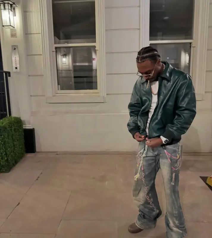 Lil Tjay outfit in Loewe, Louis Vuitton, and Richard Mille, 2025