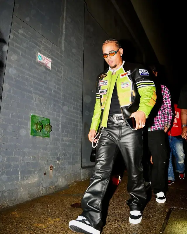 Ozuna outfit in Vanson Leathers, Straye, and B.B. Simon, 2025