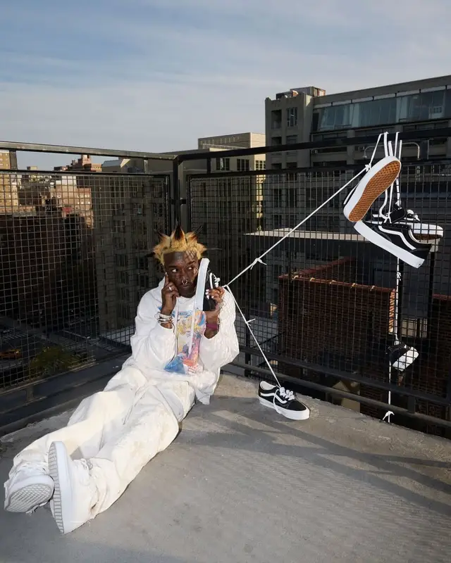 Lil Uzi Vert outfit in Doublet and Vans, 2025