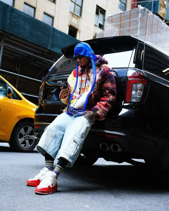NLE Choppa outfit in Loewe, Rta, and Prada, 2025