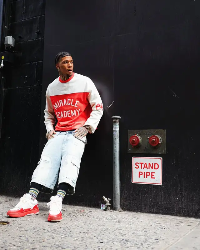 NLE Choppa outfit in Loewe, Rta, and Prada, 2025