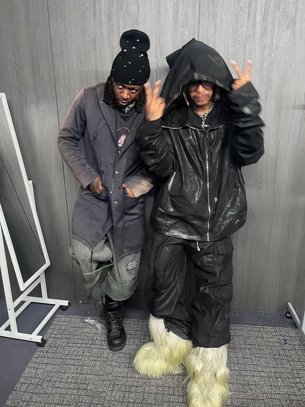 UnoTheActivist outfit in Raf Simons, Harley-Davidson, and Lab Online, 2025