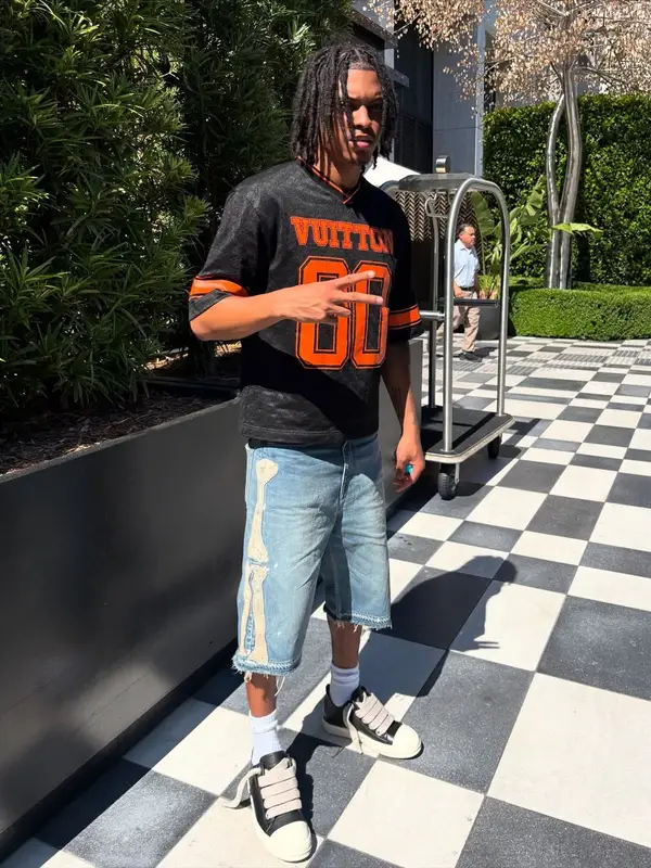 Nemzzz outfit in Louis Vuitton, Kapital, and Rick Owens, 2025