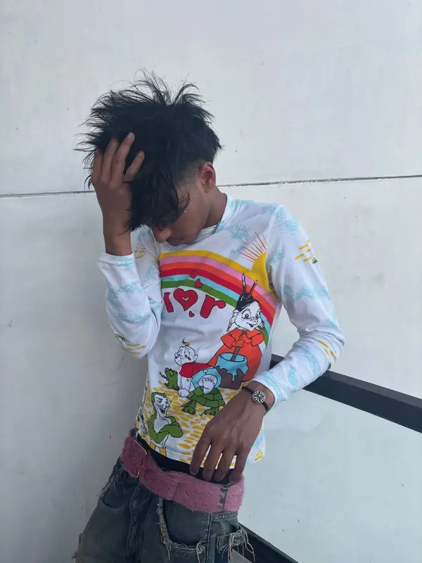 Yung Fazo outfit in Dior, Chrome Hearts, and John Galliano, 2025