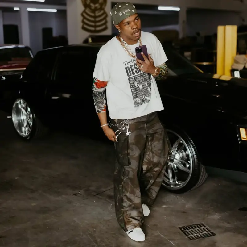 Lil Baby outfit in Adidas, Audemars Piguet, and 64013 Hat, 2025