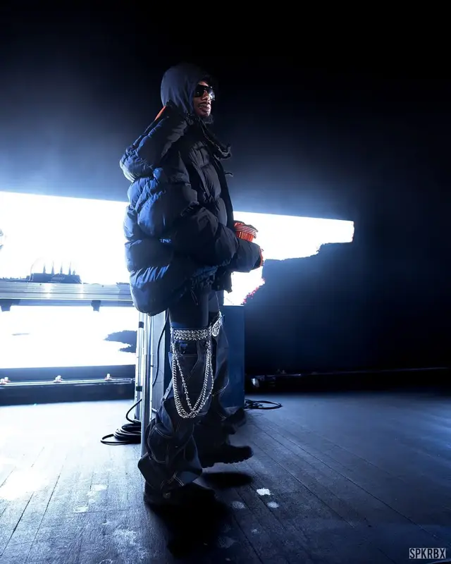 Playboi Carti outfit in Vetements, Chrome Hearts, and Saint Laurent, 2025