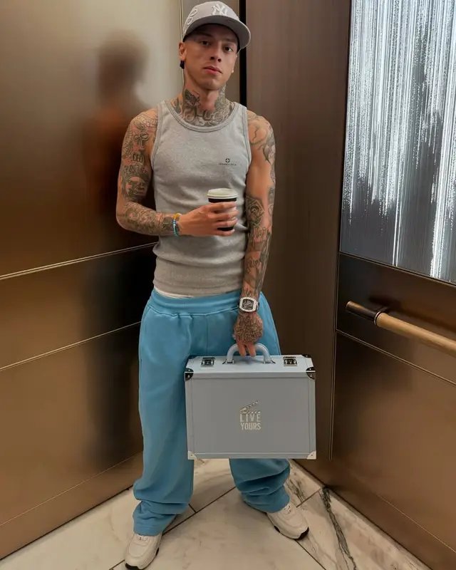 Central Cee outfit in Altasocieta Venezia, Chanel, and Digital Groupi3, 2025
