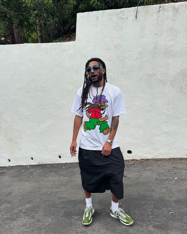 Amine outfit in Amine Merch, Prada, and Oakley, 2025