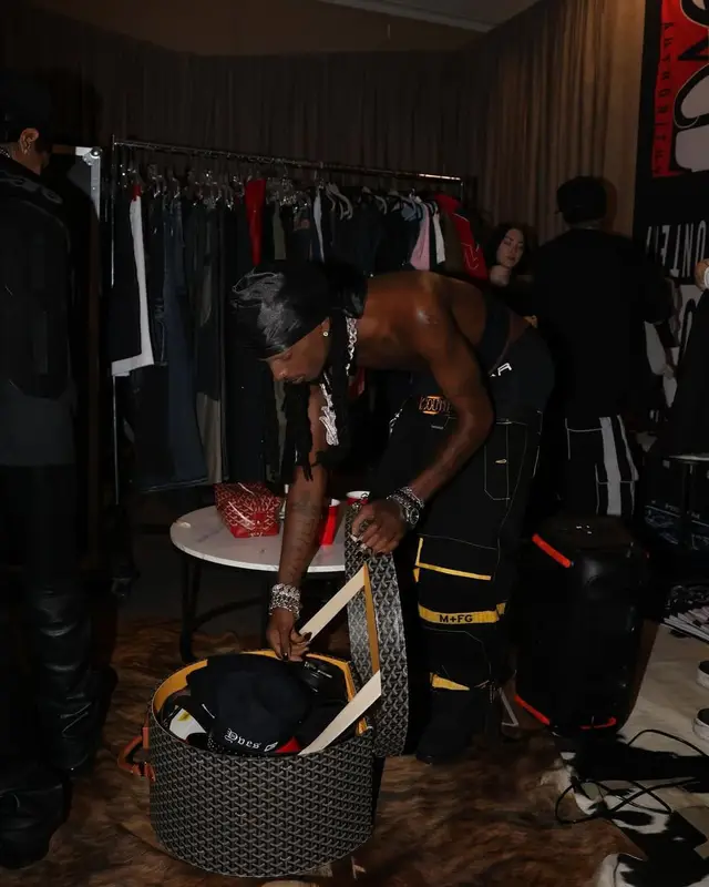 Playboi Carti outfit in Pro Club, Gucci, and New Era, 2025