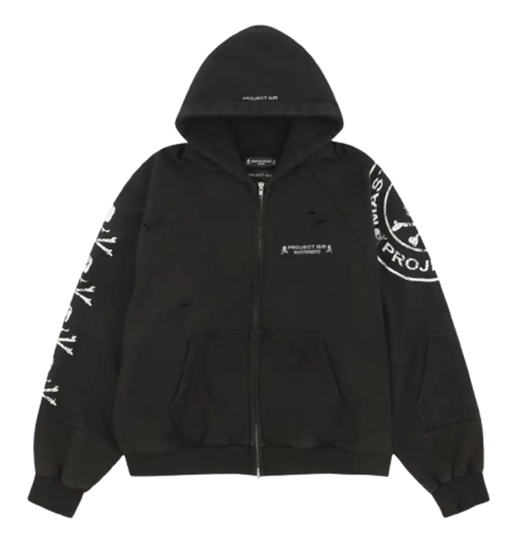 Mastermind × Project Gr Man Logo-print Hoodie In Black | WHAT'S ON