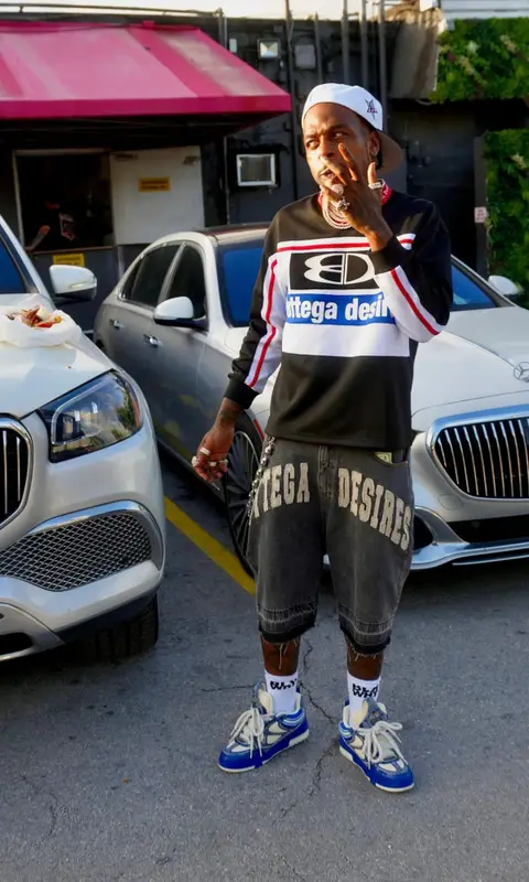 Sauce Walka outfit in Takashi Murakami, Louis Vuitton, and Balenciaga, 2025