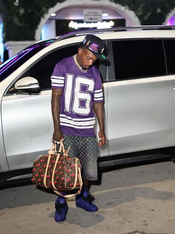 Sauce Walka outfit in Cough Syrup, Louis Vuitton, and Takashi Murakami, 2025