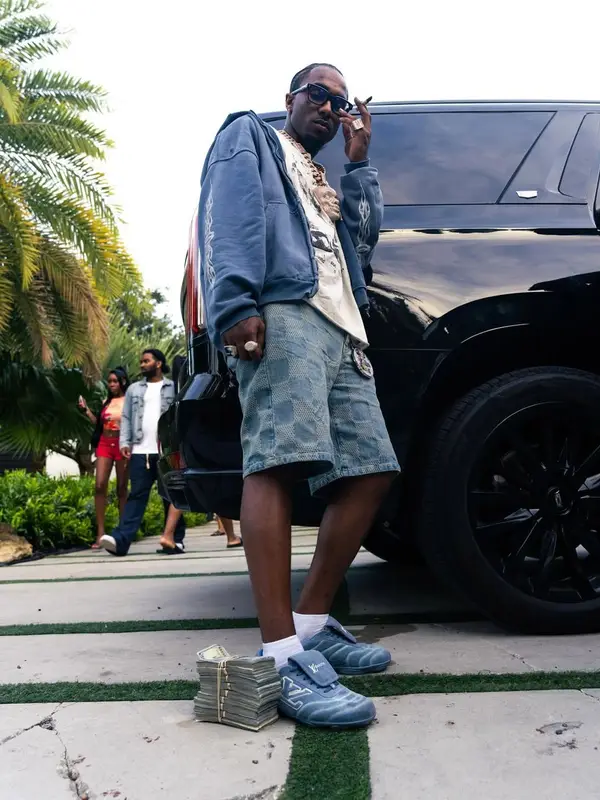 Loe Shimmy outfit in Enfants Riches Deprimes, Balenciaga, and Louis Vuitton, 2025