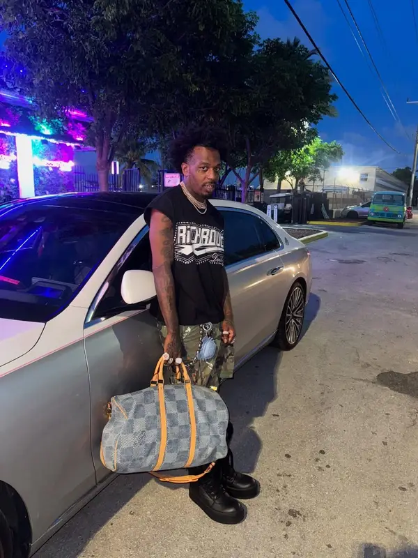 Sauce Walka outfit in Supreme, Rick Owens, and Louis Vuitton, 2025
