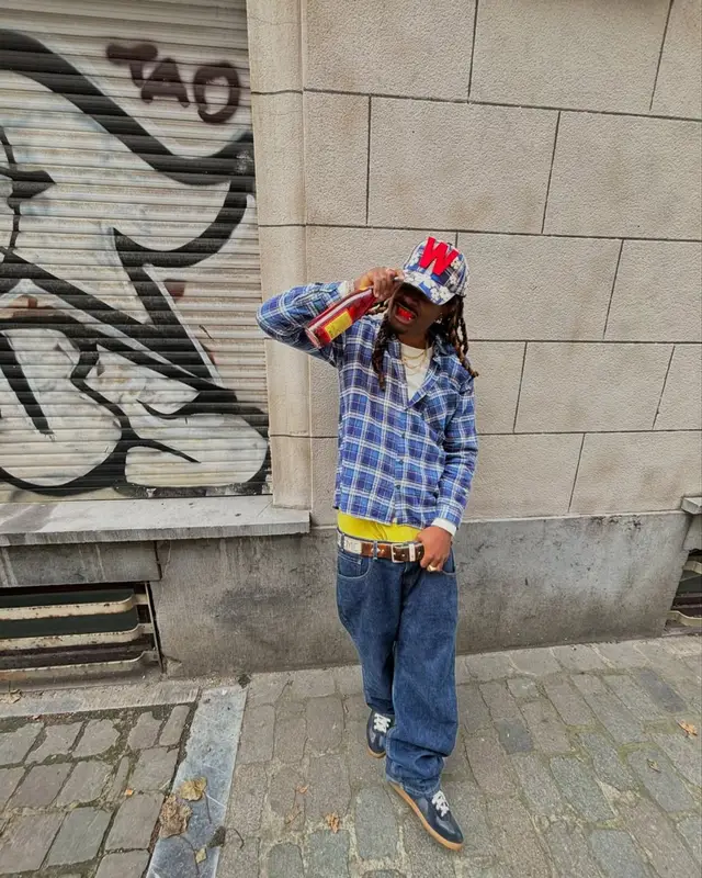 Cochise outfit in Maison Margiela, Supreme, and Walter van Beirendonck, 2025