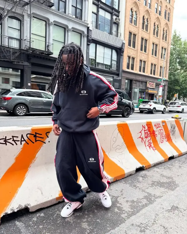 Kai Cenat outfit in Balenciaga, Jordan, and Jacob & Co., 2025