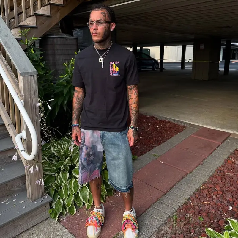 Lil Skies outfit in Scotch & Soda, KidSuper, and Cartier, 2025