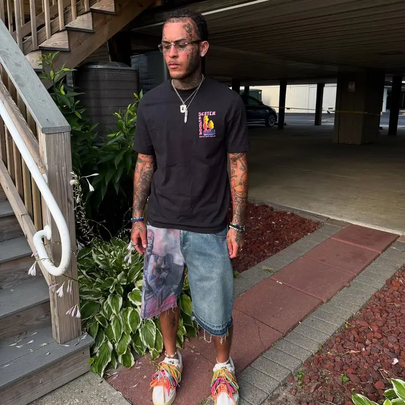 Lil Skies outfit in Scotch & Soda, KidSuper, and Cartier, 2025
