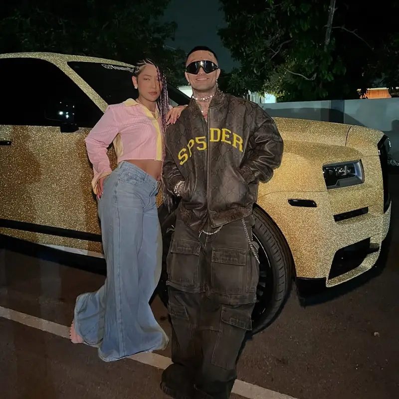 Lil Pump outfit in Spider Worldwide, Balenciaga, and Tom Ford, 2025