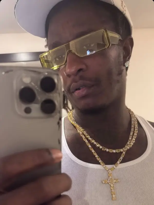 Young Thug outfit in Polo Ralph Lauren, Rick Owens, and Bossi, 2025