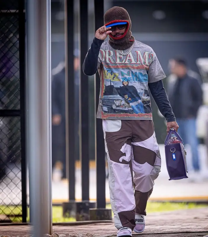Memphis Depay outfit in Vale Forever, Puma, and KidSuper, 2025