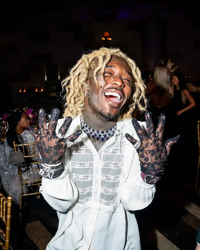 Lil Uzi Vert outfit in Valentino, Simone Rocha, and Comme Des Garcons, 2025