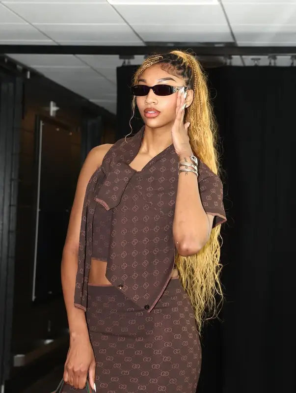 Angel Reese outfit in Gucci, 2025