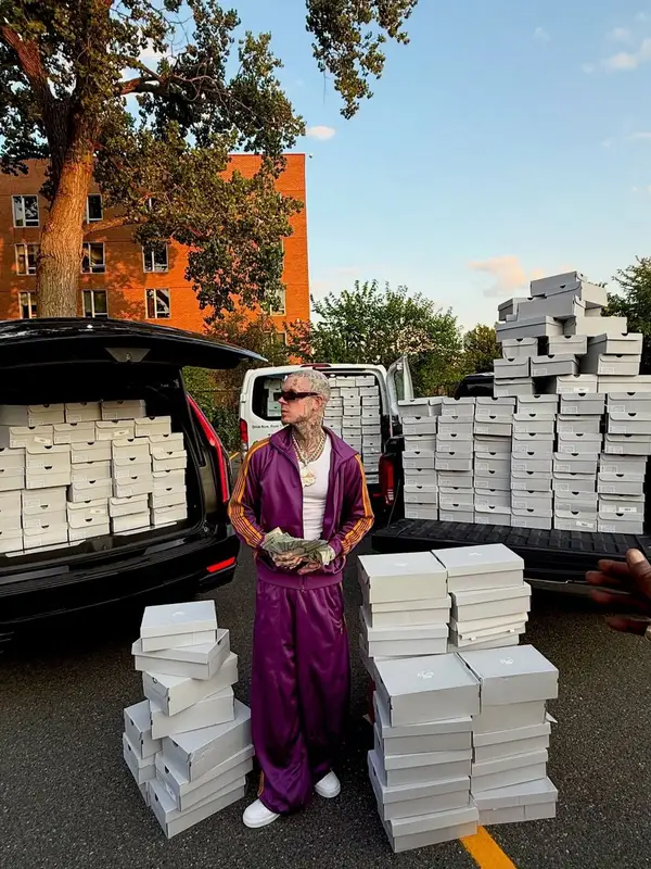 Millyz outfit in Needles, Nike, and Rick Owens, 2025