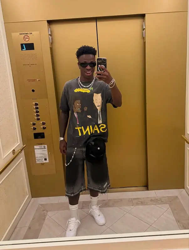 Vinicius Jr outfit in Saint Michael, PDF, and Nike, 2025