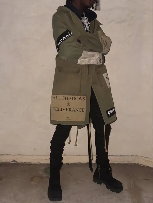 OsamaSon outfit in Raf Simons and Rick Owens, 2025