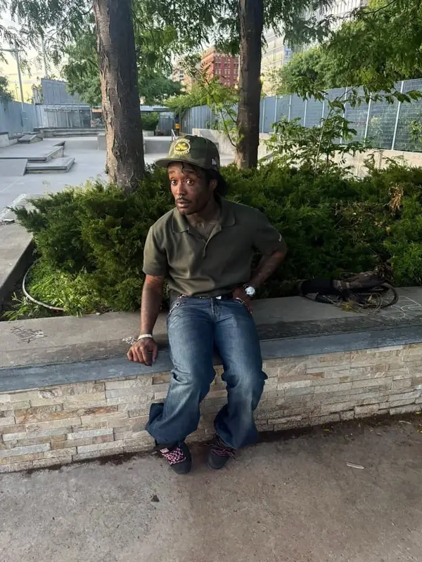 Lil Uzi Vert outfit in Gucci, New Era, and Marino Infantry, 2026