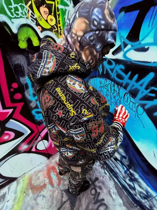 Fenix Flexin outfit in Mitchell & Ness, Kapital, and Supreme, 2026