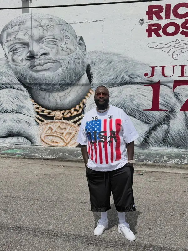 Rick Ross outfit in Heights District, Pro Club, and Nike, 2026