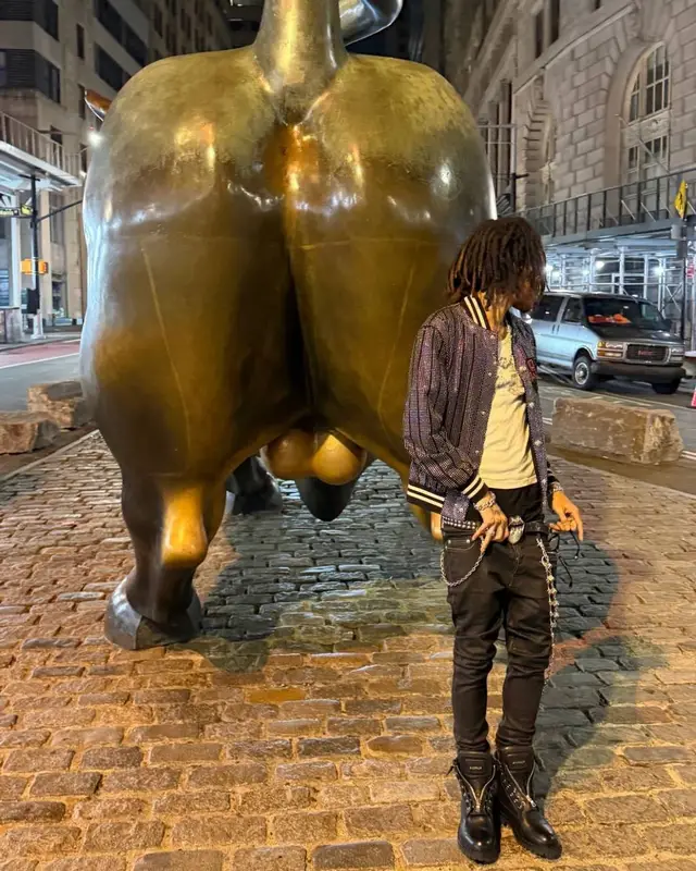 Lil Tecca outfit in Balmain, Rolling Stones Merch, and Chrome Hearts, 2026