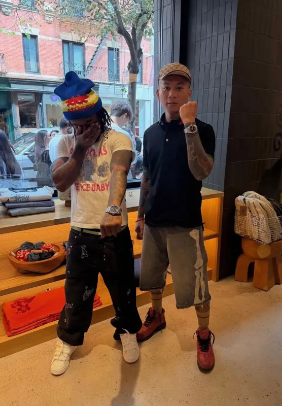 Lil Uzi Vert outfit in Walter van Beirendonck, Hermes, and Stussy, 2026