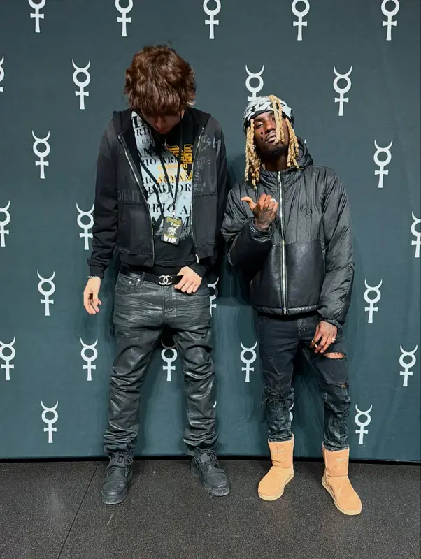 OsamaSon outfit in Saint Laurent, Ugg, and Chrome Hearts, 2026