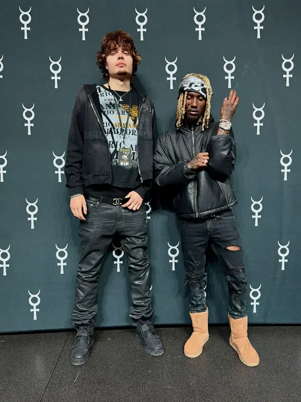 OsamaSon outfit in Saint Laurent, Ugg, and Chrome Hearts, 2026