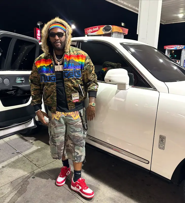 Peezy outfit in Supreme, Versace, and Mitchell & Ness, 2026