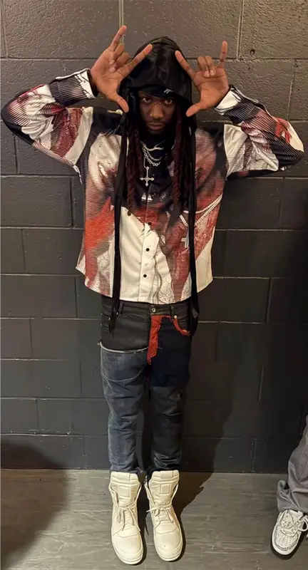 ApolloRed1 outfit in Rye Chasin, Rick Owens, and Amazon, 2026