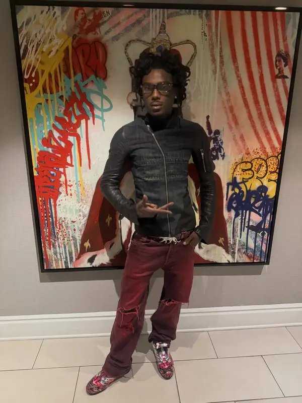 Teezus outfit in Rick Owens, Adidas, and Chrome Hearts, 2026
