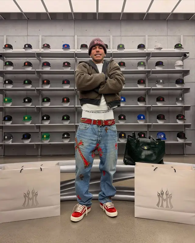 Sfera Ebbasta outfit in Chrome Hearts, Mannahatta NYC, and Chanel, 2026
